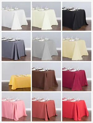 1/10 Pcs 90 X 132 In. Polyester Rectangular Linen Tablecloth Wedding Event Party • $97.99