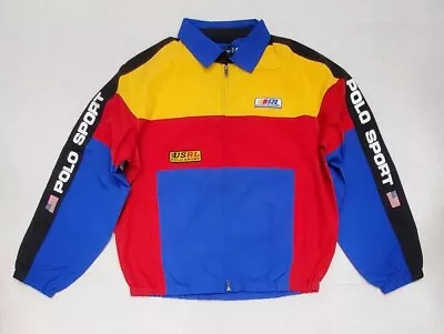 NEW POLO SPORT RALPH LAUREN Racing BMX Windbreaker Jacket XL Motocross Cycling • $260