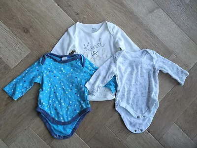 3 X Baby Long Sleeve Bodysuit Vests. 0-1 M • £1.50