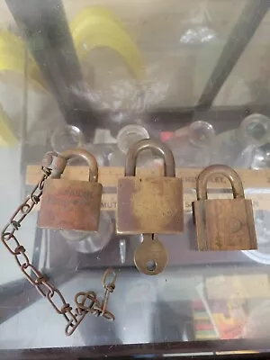 Vintage Lot Of 3 US Military Brass Locks Read Description • $18.50