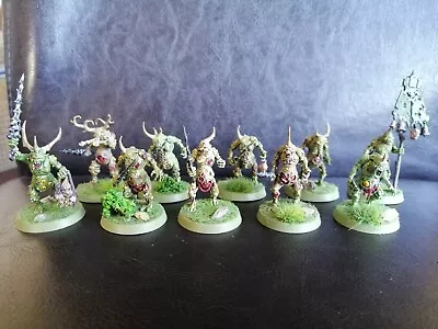 Warhammer Age Of Sigmar Plague Bearers Unit Of 10 Painted • £20