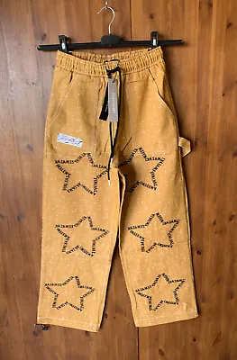 THE SUPERMADE PANTS Trousers Brown Star Embroidered Unisex M / 28  Waist 💖NEW • $24.83