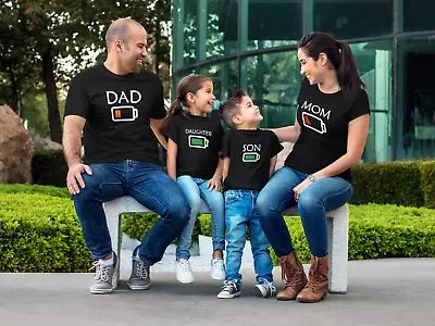 Battery Family Shirts Matching Shirts Low Level Mom Dad Daughter Son Fathers Day • $16.49