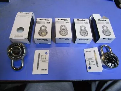 Lot Of 5 Master Lock 1525 Combination Padlock 1-7/8 In Wide Black Dial V58 Key • $26.99