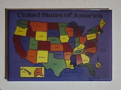 U.S.A Map United States Refrigerator Magnet 2  X 3  Puzzle Style • $6.77