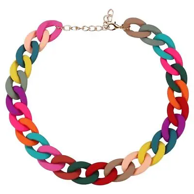 Resin Big Chunky Chain Pendant Geometric Acrylic Choker Necklace Women Fashion. • $7