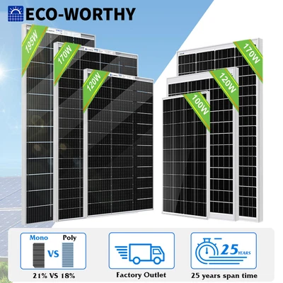 WERCHTAY 100W-400W 12V Monocrystalline Solar Panel Kit For RV, Home, Boat - Off-Grid With Charge Controller