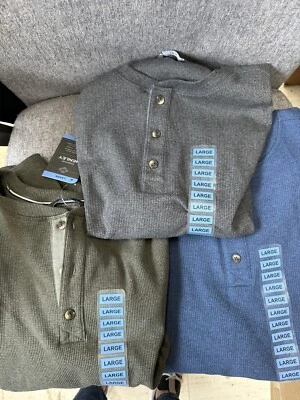 $16.99 • Buy Pick Color - Members Mark Men's Thermal Henley Long Sleeve Shirt - Large