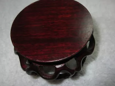 Asian Miniature Carved Wood Display Table 31/2 X31/2 X21/2   Vintage Collectible • $22