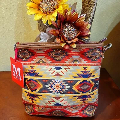 Montana West Purse Aztec Canvas Shoulder Bag  Boho Western  Crossbody  Yellow  • $39.99