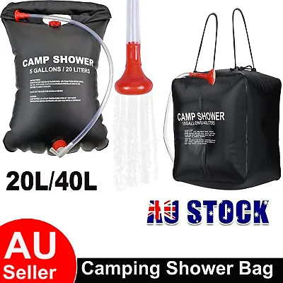 Camping Shower Portable Compact Solar Sun Heating Bath Bag Outdoor Tents Travel • $25.49