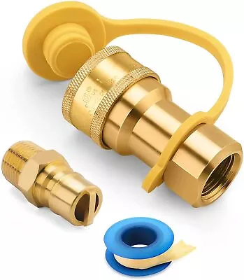 1/2  QDD LP Gas Quick Connect Fittings With Male Insert Plug Natural Gas Propan • $16.99