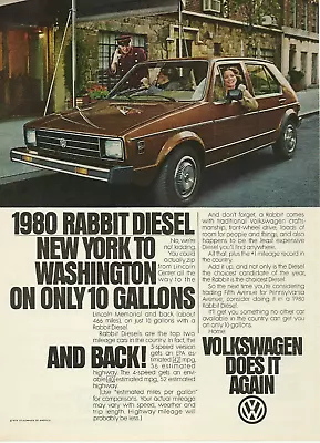 1980 Volkswagen Rabbit Diesel VW 1979 Vintage Print Ad Car Advertisement • $8.98