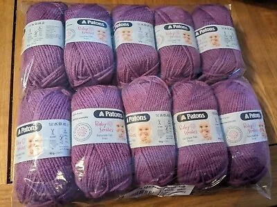 Full Pack 10 X 50 Grams Paton's Aran Fab Knitting Yarn Baby Smiles Orchid • £4.20