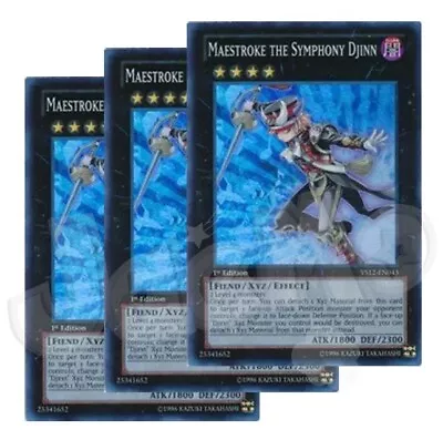 Yugioh Maestroke The Symphony Djinn X 3 - 1st Edition Super LP - Free Holo Card • $3