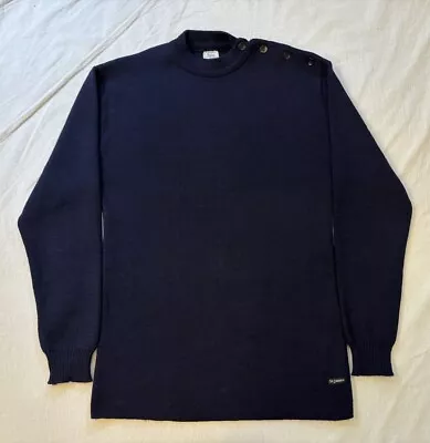 SAINT JAMES Wool Fisherman Sweater Pullover Jumper Navy USA Size L • $65