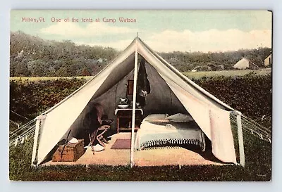 Postcard Vermont Milton VT Camp Watson Tent Champlain 1910s Unposted Divided • $20