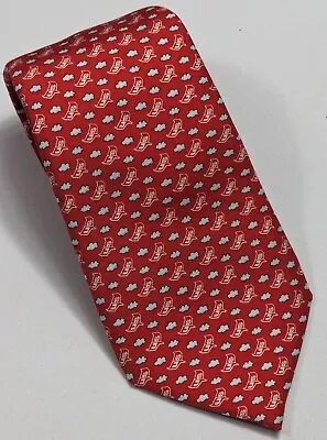 Vineyard Vines Custom Red Silk Neck Tie US Bank 3.5  X 59  USA • $29.95