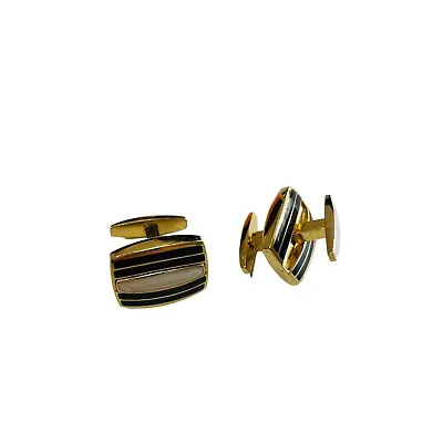 Robert Talbott Cuff Links Plated Gold Mother Of Pearl Reversible NWT $475 • $150