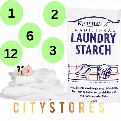 Bulk Kershaws Laundry Washing Starch Clothes Bed Linen Cotton Crisp Finish 200g • £5.40