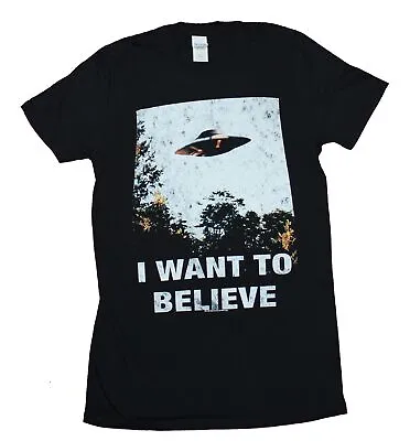 X-Files Adult New T-Shirt - I Want To Believe Classic Saucer Poster • $16.98