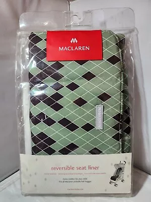 NEW Maclaren Reversible Seat Liner Single In Dripping Diamonds (Green/Brown) • $19.75