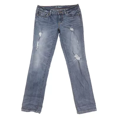 VS Pencil Straight Blue Jeans Womens 6 Distressed • $17.99