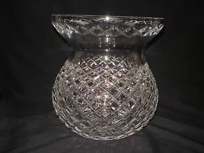 Very Nice Waterford Bouquet Vase Large 9  X 8  Crystal Diamond Wedge Cut • $89.95
