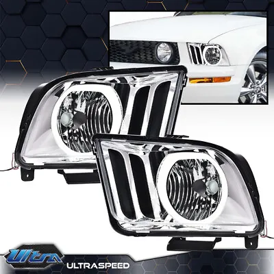 Clear Lens LED Halo Headlight YHeadlamp Projector Fit For 05-09 Ford Mustang • $74.80