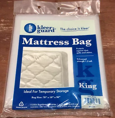 Kleer-Guard Clear Plastic Mattress Bag King Size 78” X 10” X 96” 1.5 Mil NIP • $15