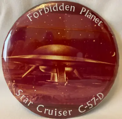 Vintage Forbidden Planet Star Cruiser C-57-D Movie Promo Pinback Button UFO RARE • $149.95