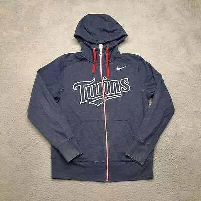 Nike Minnesota Twins Womens Hoodie Size Medium Blue Jacket Sweatshirt Full Zip • $21.95