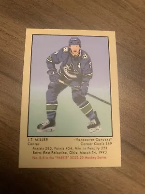 Jt Miller UD Parkhurst Champions Parkies Retro Mini Gum Wrapper Back Sp. Canucks • $7.23