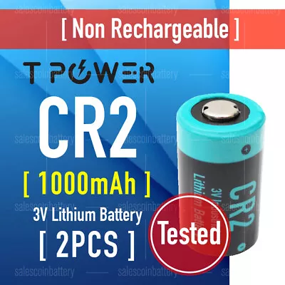 2xTpower 1000mAh CR2 3V Camera Photo Flashlight Lithium Battery   Panasonic CR2 • $7.99