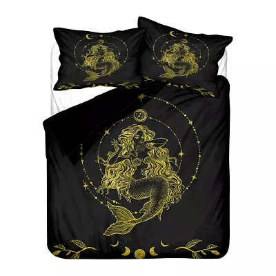 Sea Mermaid Moon Stars Adult Kid Bedding Duvet Doona Quilt Cover Birthday Gift • $32.11