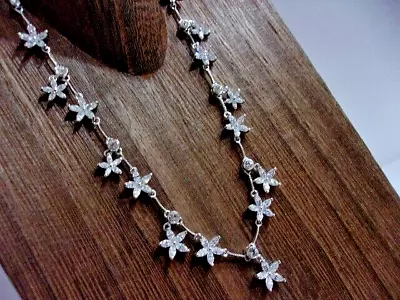 Nadri Star Flower Design Crystal Necklace And Earrings Set • $65