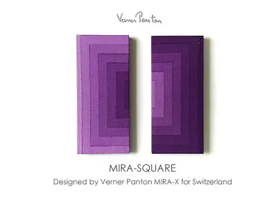 Vintage Verner Panton Mira SQUARE Cotton Purple 2set Wall Art Board Mid Century • $570.99