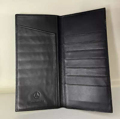 Mercedes ESPRESSO BROWN Glove Calfskin Leather Bi Fold Document Wallet 9  X 4.5  • $70.20