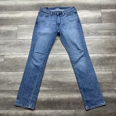 Abercrombie & Fitch Jeans Mens 32x34 Blue Medium Wash Kennan Straight Stretch • $20.99