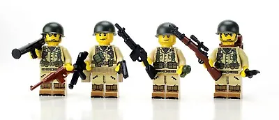 US WWII Squad Army Minifigure Soldiers Made With Real LEGO® Minifigures • $74.71