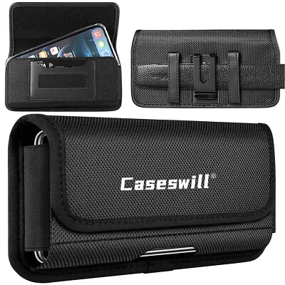 For Cricket Debut S2 Case Rugged Nylon Belt Clip Holster Phone Carrying Pouch • $11.98