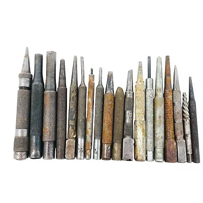 18 Pcs Vintage Assorted Punch Tools Set Woodworking And Workshop Equipments • $29.57