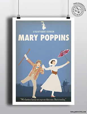 £8 • Buy Mary Poppins - Minimalist Movie Poster Posteritty Minimal Dick Van Dyke Julie