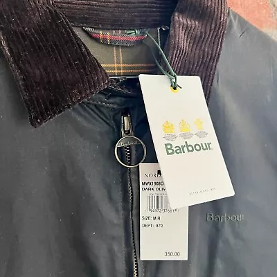 Barbour Men's Harrington Waxed Lightweight Jacket Olive Size M NWT • $234.99