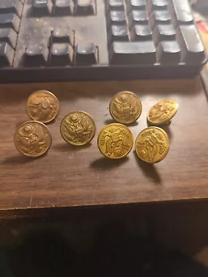 7- Vintage US Military Officer Brass Buttons ~  • $11.89