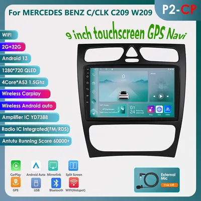 For Mercedes Benz W203 W463 9  Android 13 Car GPS Radio Stereo Wifi Carplay USB • $146.87