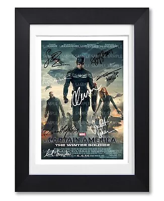 Captain America Winter Soldier Movie Cast Signed Poster Print Photo Film Gift • £14.99