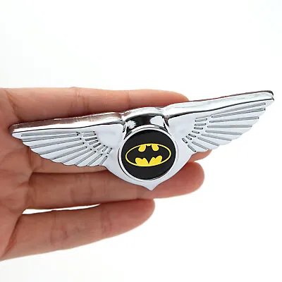 Chrome 3D Wing Batman Logo Car Front Hood Body Rear Emblem Sticker Universal Fit • $10.86