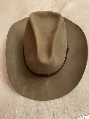 Vintage Stetson JBS Silver Sand 3x Beaver 7 5/8 Western Cowboy Hat Wool Felt • $50