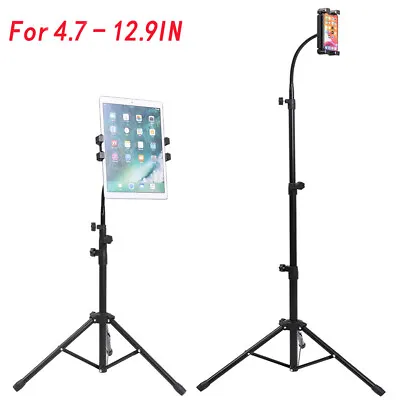 Adjustable Floor Bed Tripod Stand Carrying Music Bracket For IPad 4-12.9  Tablet • £14.92